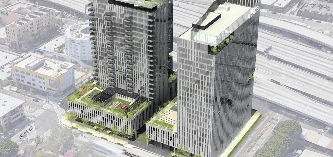 Proposed tower complex at 1600 S Flower Street in DTLA